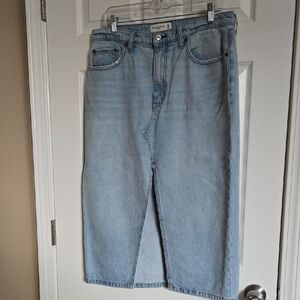 Abercrombie & Fitch Light Blue Skirt With Slit